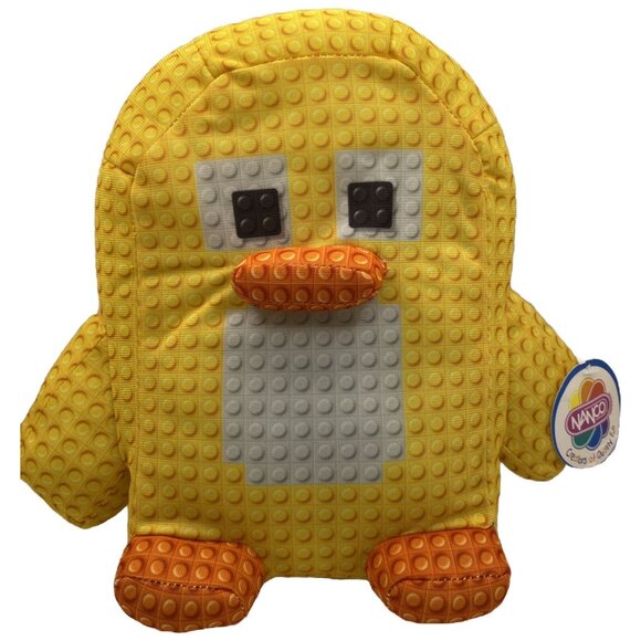 Nanco Pixel Block Yellow Penguin Stuffed Animal Plush Toy 9 Inch - Picture 1 of 13